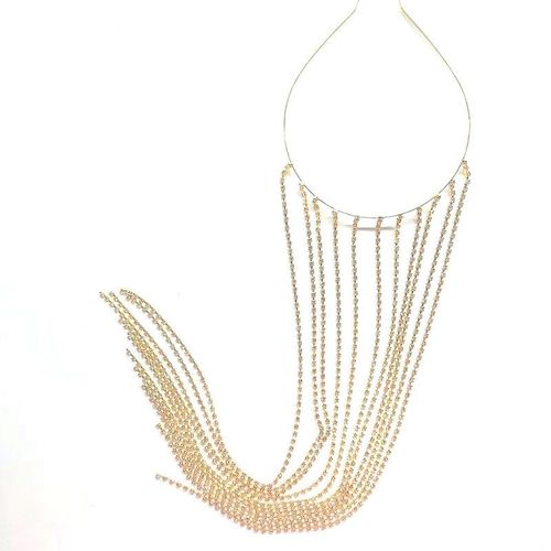Able Long Tassel Headband Rhinestone Jewelry Suitable For Female Brides Crystal Headdress With Total Length Of 40cm