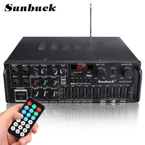 220240V 2000W Digital Power Amplifier Audio Karaoke Home Theater Music Center Bluetooth Remote Control FM Microphone Support326BT