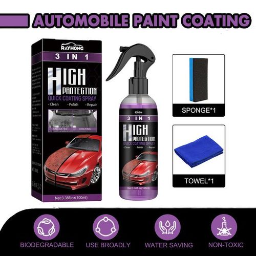 1/2Pcs 3 In 1 Car Ceramic Coating Spray 30ml/100ml Auto Nano Ceramic Coating Car Exterior Scratch Restorer Ceramic Spray Coating-D 100ML_MULTI