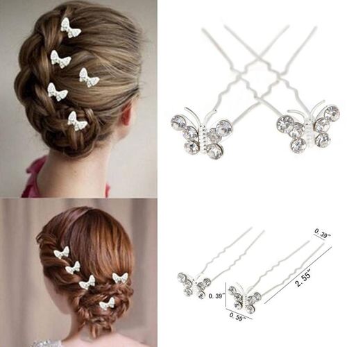 20pcs Lots Wedding Bridal Crystal Wedding Butterfly Hair Pins Clips Bridesmaid Jewelry Accessories