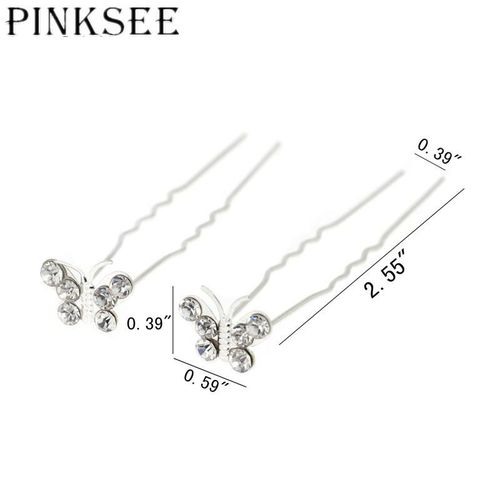 20pcs Lots Wedding Bridal Crystal Wedding Butterfly Hair Pins Clips Bridesmaid Jewelry Accessories