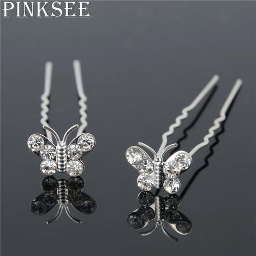 20pcs Lots Wedding Bridal Crystal Wedding Butterfly Hair Pins Clips Bridesmaid Jewelry Accessories