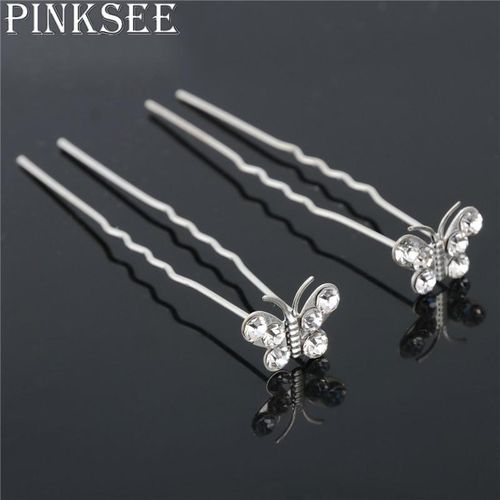 20pcs Lots Wedding Bridal Crystal Wedding Butterfly Hair Pins Clips Bridesmaid Jewelry Accessories