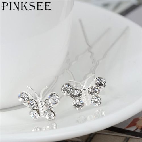 20pcs Lots Wedding Bridal Crystal Wedding Butterfly Hair Pins Clips Bridesmaid Jewelry Accessories