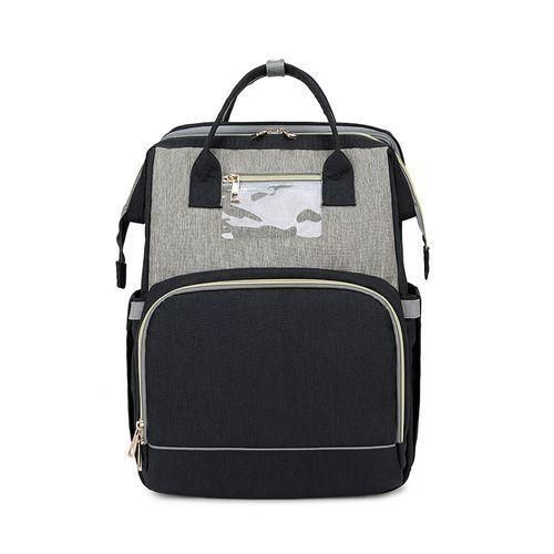grey BlackDiaper Bag Multifunctional Baby Folding Bed