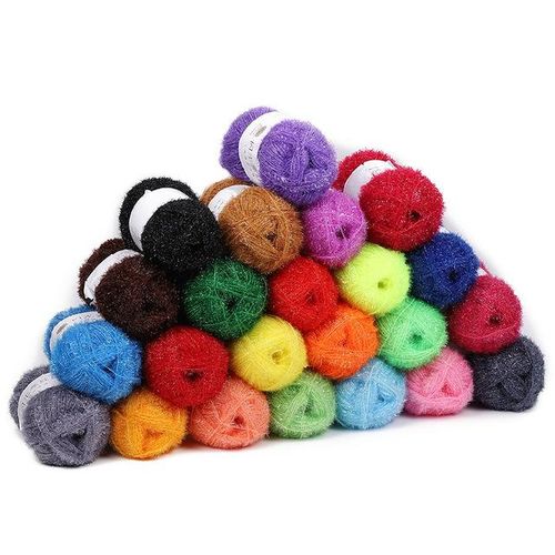 200grams Flashing Shiny Glass Silk Glitter Yarn Threads Crochet Sweater Bag Mix And Wool Yarn Bulky Freeshipping