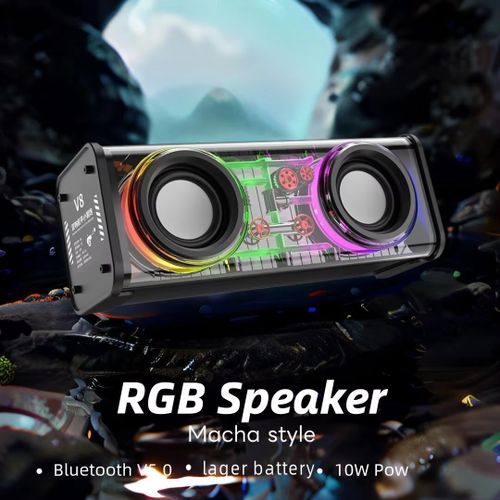 Transparent Mecha Wireless Bluetooth Speaker, Stereo Dual Speaker