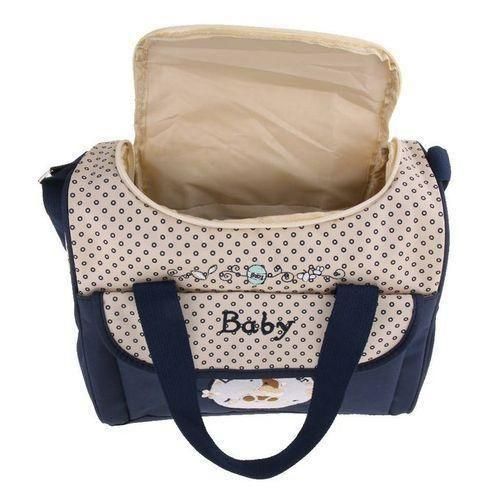 Mummy Bag Multifunctional Baby Diaper Changing Shoulder Bag Dark Blue