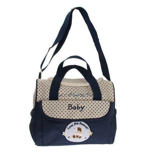 Mummy Bag Multifunctional Baby Diaper Changing Shoulder Bag Dark Blue