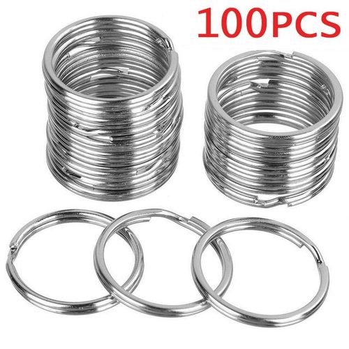 Metal Keyring Stainless Steel Anti-rust Keychains Key Pendant Chains Key Holder Keychain Split Rings 30mm/25mm/20mm-100pcs 30mm_black