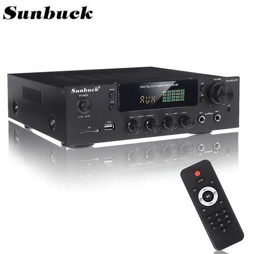 2500W Max Bluetooth 5 Channel Power Amplifier HiFi Stereo Speaker Amp Support FM Radio 2 Mic USB SD Card Input 298BTAV80
