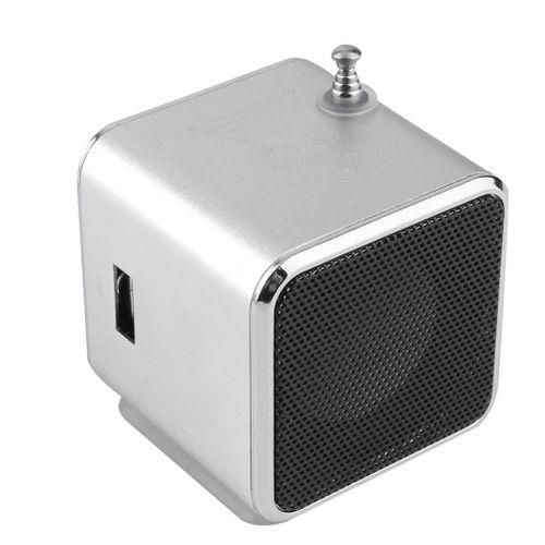 TDV26 Mini Subwoofer Stereo Speaker TF Card FM Radio Music Player With AntennaGrey
