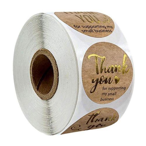 500pcs Thank You Packaging Sealing Stickers Paper Seals .5/1 Kraft