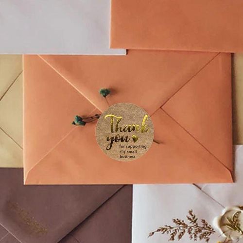 500pcs Thank You Packaging Sealing Stickers Paper Seals .5/1 Kraft