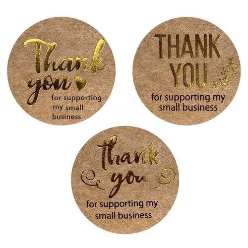500pcs Thank You Packaging Sealing Stickers Paper Seals .5/1 Kraft