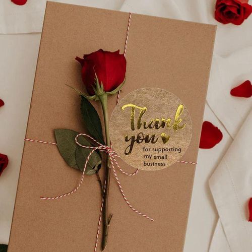 500pcs Thank You Packaging Sealing Stickers Paper Seals .5/1 Kraft