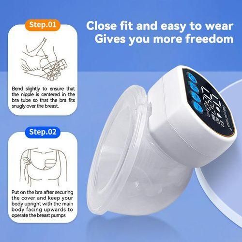 Portable Electric Breast Pump Handsfree BPA Free Low Noise USB Charging LED Display Easy Operate Wearable Breast Milk Pump