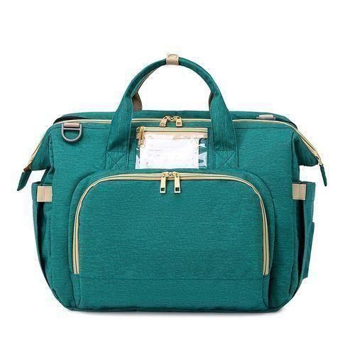 Type2 Green3 In 1 Diaper Bag Backpack Foldable Baby Bed