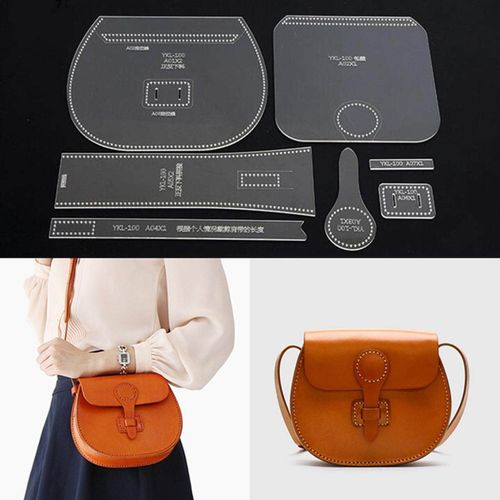 Leather Craft Clear Acrylic shoulder bag handbag Pattern Stencil Template DIY