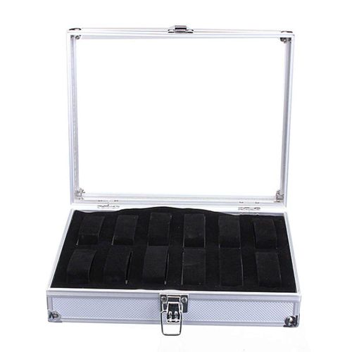 12 Slots Aluminium Watch Grid Storage Display Holder Bracelet Organizer Case Box