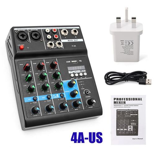 A4 A5 Sound Mixing Console Mixer Professional Audio 4 5 Channel Sound Mixer For Live Streaming DJ Audio Recording Equipment