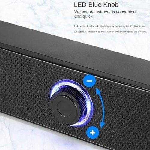 General Electronics Aimery Computer Speaker Sound Bar Speaker Monitor PC  Desktop Speakers for Desk Top Wired Speakers Plug in USB LED Dual Speaker