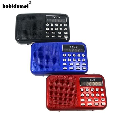 Kebidu T-508 50mm Mini Fm Radio Speaker Rechargeable Digital Led Display Panel Stereo Usb Tf Mirco For Sd Card Mp3 Player