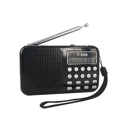 Kebidu T-508 50mm Mini Fm Radio Speaker Rechargeable Digital Led Display Panel Stereo Usb Tf Mirco For Sd Card Mp3 Player