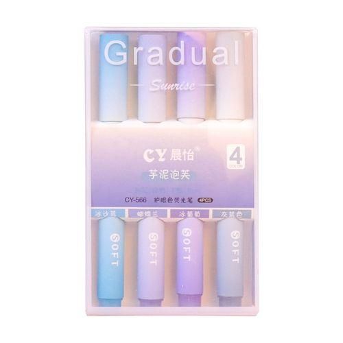 4pcs Box Highlighter Pen Kawaii Markers Multifunctional