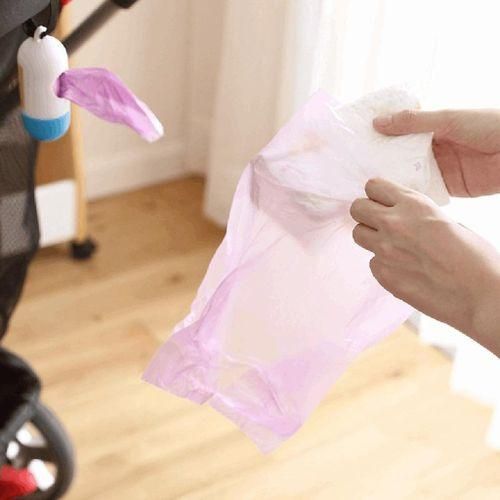 10x Disposable Diaper Sacks Bags Diaper Bags Trash Cleaning Pink