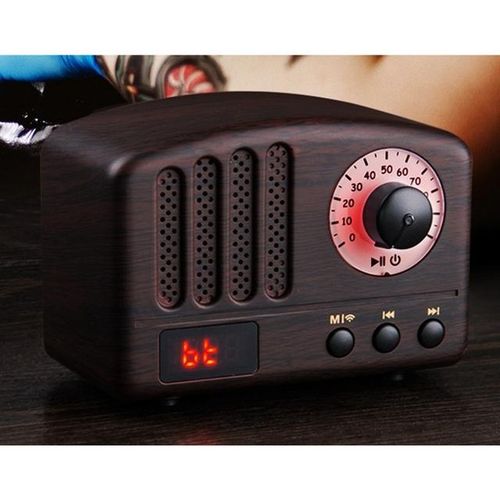 Retro Radio- Portable Speaker Classic Vintage Style Mini Size Bluetooth Speaker With Fm Radio