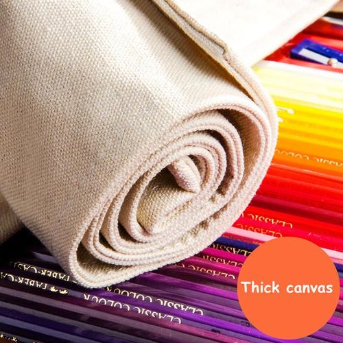 Faber Castell 573064 Colored Pencils Roll Up Pouch 50/64/76 Holes Canvas Pen Bag Stationary Case Pencil Box Art Supplies