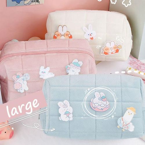 Super Large Pencil Case Big Pen Box With Kawaii Pins Makeup Bags For Girls Office School Travel Storage Supplies Cartuchera
