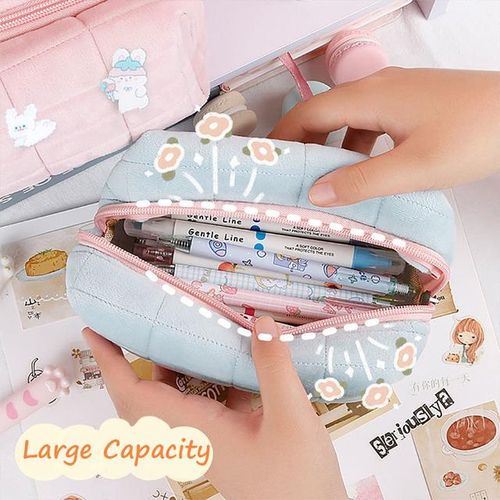 Super Large Pencil Case Big Pen Box With Kawaii Pins Makeup Bags For Girls Office School Travel Storage Supplies Cartuchera