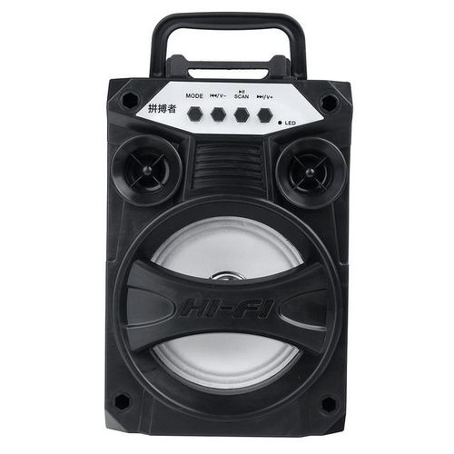 Portable Bluetooth Speaker With Microphone Colorful Led Light Rechargeable Party Karaoke Machine Supports Tf Card/usb Fm