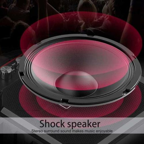 Portable Bluetooth Speaker With Microphone Colorful Led Light Rechargeable Party Karaoke Machine Supports Tf Card/usb Fm