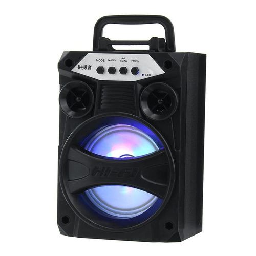 Portable Bluetooth Speaker With Microphone Colorful Led Light Rechargeable Party Karaoke Machine Supports Tf Card/usb Fm