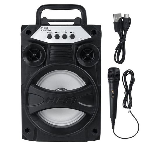 Portable Bluetooth Speaker With Microphone Colorful Led Light Rechargeable Party Karaoke Machine Supports Tf Card/usb Fm