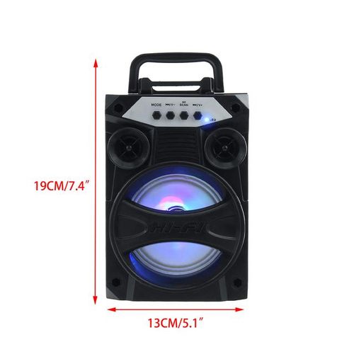 Portable Bluetooth Speaker With Microphone Colorful Led Light Rechargeable Party Karaoke Machine Supports Tf Card/usb Fm