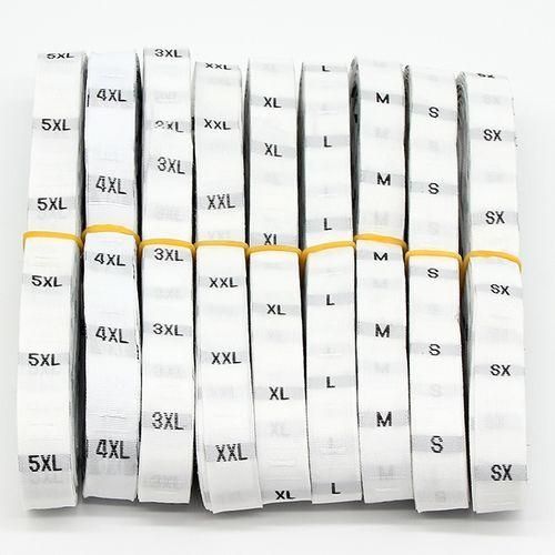 10 Roll 3.2 X 1.2cm Size Labels Polyester Cloth Clothing Label 1 Roll about 380 PCs, Size:XXXXXL  5XL