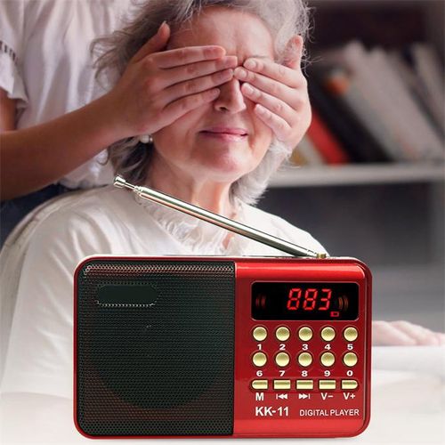 K11 FM Rechargeable Mini Portable Radio Handheld Digital FM USB TF MP3 Player Speaker