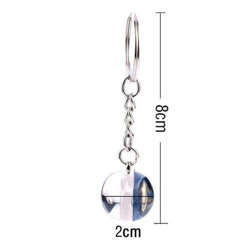 Glow Dark 12 Constellation Keychains Luminous Glass Double Side Pendant Key Chains Birthday Gift Zodiac Sign Keyring-gemini_GRAY