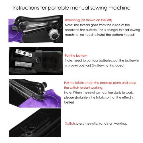 Portable Electric Handheld Sewing Machine Stitch Set Sewing Tool For Travel Home Has Accessories