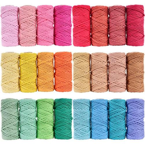 100% Macrame Cotton Cord 5mm 50mcolorful Twine String Natural Cotton Rope Diy Crafts Knitting Cords Diy Apparel Sewing Supplies