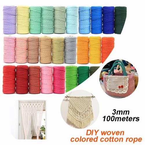 Macrame Rope 3mm 100m Cotton Cord Handmade Boho Decor Rope Twisted Macrame Thread For Diy Home Wedding Decoration Tools