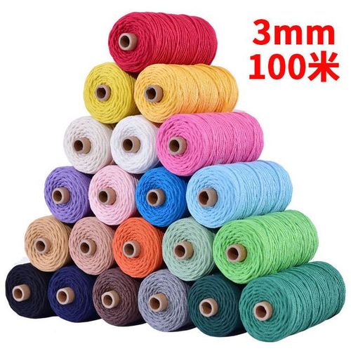 Macrame Rope 3mm 100m Cotton Cord Handmade Boho Decor Rope Twisted Macrame Thread For Diy Home Wedding Decoration Tools