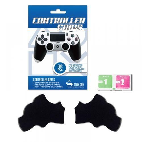 Extremerate Black Anti Slip Moisture Absorbent Controller Grip For Ps4 Controllers, Professional Textured Soft Rubber Handle Grip