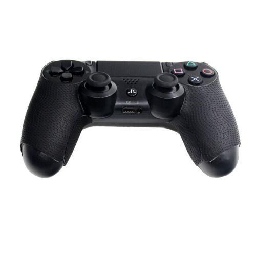 Extremerate Black Anti Slip Moisture Absorbent Controller Grip For Ps4 Controllers, Professional Textured Soft Rubber Handle Grip