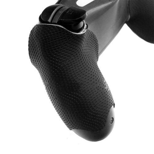 Extremerate Black Anti Slip Moisture Absorbent Controller Grip For Ps4 Controllers, Professional Textured Soft Rubber Handle Grip