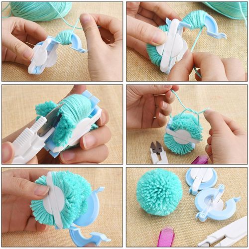 Pompom Maker Fluff Ball Weaver W/   Tool Kit Craft